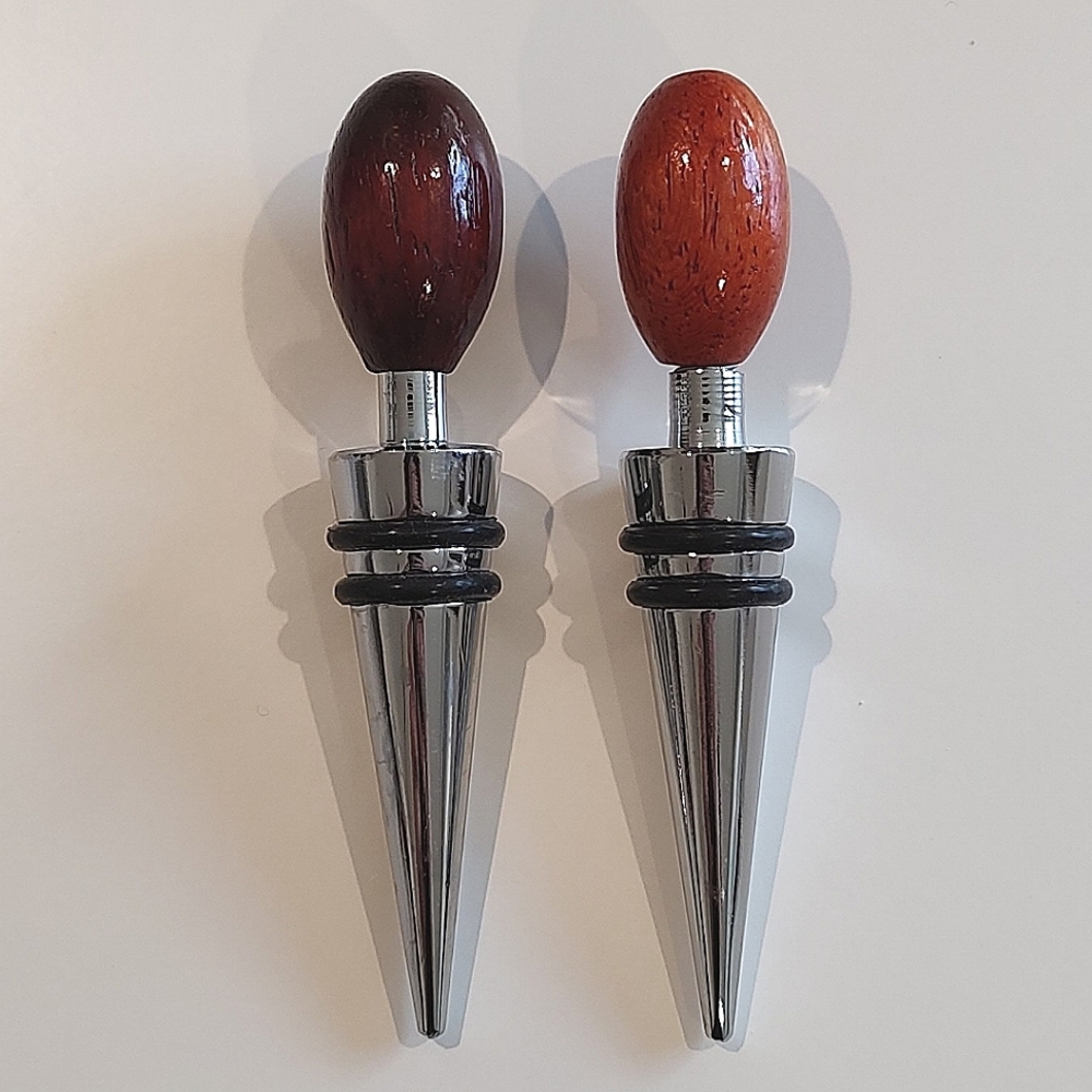 Wine Bottle Wood Wine Bottle Stoppers 2 Set